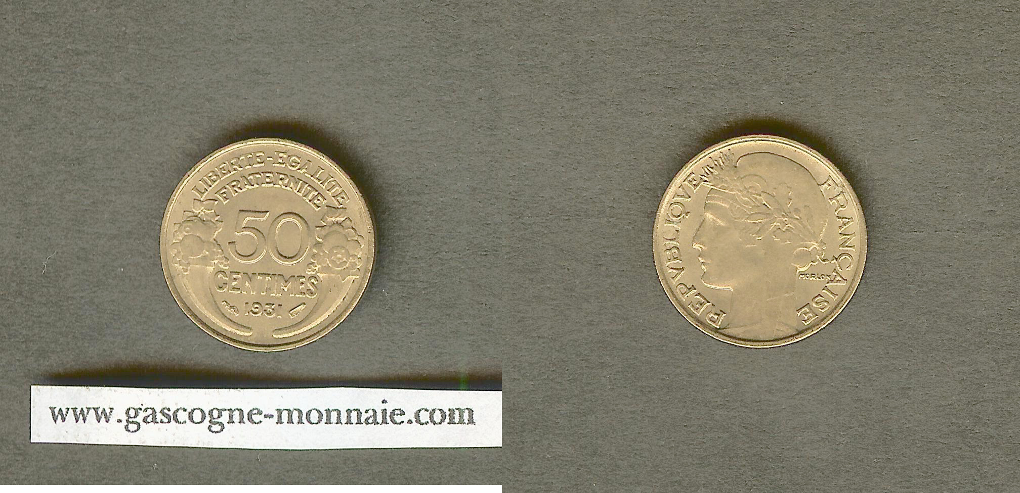 50 centimes Morlon 1931 AU+